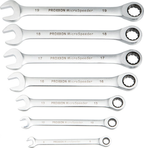 Proxxon Ring-Maulschlüsselset MicroSpeeder 7-teilig, Standardausführung - silber-schwarz